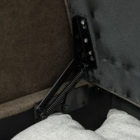 HOMCOM Zweisitzer-Sofa mit Stauraum, Polstersofa in Samtoptik mit Rückenkissen für Wohnzimmer, Schlafzimmer, Büro, Braun(m-9)