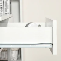 HOMCOM Escritorios Apilables Conjunto de 2 Mesas Escritorio para Ordenador Portátil con Ruedas 2 Cajones para Oficina 100x36x88 cm Blanco(m-9)