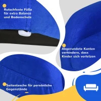 HOMCOM 2-in-1 Kindersessel, Minisessel, Kindersofa für 3-4 Jahre alt, Liegefunktion, Blau, 47 x 45 x 38 cm(m-6)