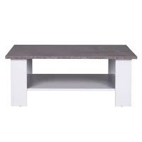 HOMCOM Mesa de Centro Mesita Café de 2 Niveles Mesa Multifuncional para Salón Dormitorio Estilo Contemporáneo Tablero de Partículas Fuerte y Durable Fácil de Limpiar 80x80x31.5cm(m-9)