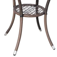 Outsunny Polyrattan Gartenmöbel Set, Outdoor Lounge Balkonmöbel für 2 Personen, 3-teilig Sitzgruppe, 2 Stühle, Tisch Sitzkissen, Gartenlounge für Garten, Terrasse, Balkon, Braun(m-9)