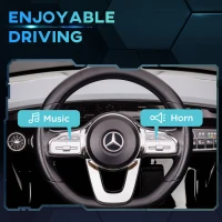 AIYAPLAY Mercedes-Benz AMG CLA 45 Licensed 12V Kids Electric Car Ride on Car w/ Remote, Suspension Lights Music Horn - Black(m-6)