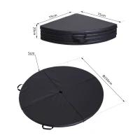 HOMCOM Tappeto per Pole Dance Ballo Ginnastica Antiscivolo Pieghevole per Casa Palestra in PVC EPE Nero Ф150x5cm(m-3)