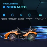 HOMCOM Kinderfahrzeug offiziell lizenziertes Lamborghini GT Elektroauto für Kinder mit Fernbedienung 2 x 35W Motoren Musik(MP3/USB/Bluetooth/ TF) Licht 3–6 Jahre Metall Orange 117 x 66 x 50 cm(m-4)