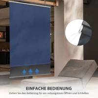 Outsunny Senkrechtmarkise, höhenvestellbar, Kettenzug, inkl. Haken, 124 cm x 222 cm, Dunkelgrau(m-6)