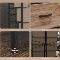 HOMCOM Meuble de Rangement commode 8 tiroirs en tissu amovibles, étagère supérieure et cadre acier 79L x 29l x 101H cm(m-7)