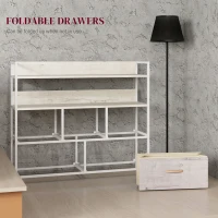 HOMCOM Rustic Chest of Five Fabric Drawers - Natural(m-6)