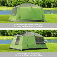 Outsunny Campingzelt Kuppelzelt Familienzelt 2 Schlafkabinen 4-8 Personen L405 x B305 x H225cm(m-7)