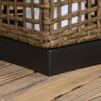 Outsunny Lámpara Solar de Ratán Sintético con Luces LED Encendido/Apagado Automático para Exterior 15,5x15,5x46 cm Arena(m-9)