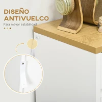 HOMCOM Cómoda Moderna con 4 Cajones Mueble Cajonera de Madera para Dormitorio Salón Habitación 70x37x75 cm Blanco y Natural(m-6)