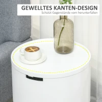 HOMCOM Beistelltisch rund mit skandinavischem Design Couchtisch Nachttisch mit Tablett für Büro Wohnzimmer Schlafzimmer MDF Kiefernholz Weiß+Natur 38 x 38 x 63 cm(m-5)