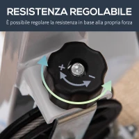 HOMCOM Stepper con Manubrio, Pedali Antiscivolo e Monitor LCD, in Acciaio e ABS, 55x44x108 cm, Bianco Nero e Bianco(m-6)