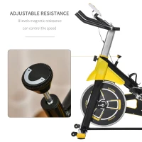 HOMCOM Exercise Bike, with 6kg Flywheel Belt Drive, Adjustable Resistance, LCD Display - Yellow(m-6)