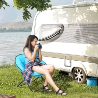 Outsunny Campingstuhl Faltbar Campingsessel mit Lehne, Klappstuhl bis 120kg, gepolstert Moonchair Extra Breit, Faltsessel Outdoor Stuhl für Garten, Balkon, Camping, Blau(m-2)