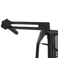 Outsunny Table Suspendue pour Balcon dim. 60L x 56,5l cm Hauteur réglable 3 Niveaux métal époxy Noir(m-8)