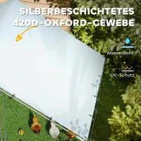 PawHut Hühnerauslauf für 5-8 Hühner, Dachplane, verriegelbare Tür, Stahlrahmen, 5,1 m², 3 x 1,7 x 1,9 m(m-7)