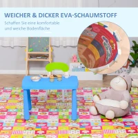 HOMCOM Puzzlematte für Babys Kinder Spielmatte spiel erziehung klappbar EVA foam Tiere Muster 61,5 x 61,5 cm(m-5)