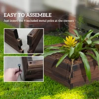 Outsunny 128L Wooden Raised Beds for Garden Planter Grow Containers For Outdoor Patio Plant Flower Vegetable 80L x 80W x 22.5H cm(m-6)