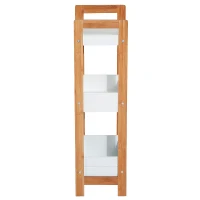 Homcom Etagère de Salle de Bain avec 3 Paniers Blanc 28 x 21 x 74 cm(m-4)