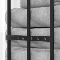 HOMCOM Toallero de Pared con 3 Barras y Marco de Metal Soporte de Toallas para Hotel 21x12x74 cm Negro(m-8)