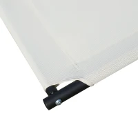 Outsunny Bain de Soleil transat à Bascule 2 Places Design Contemporain Assise Dossier ergonomiques Oreiller fourni métal Noir textilène crème(m-8)