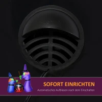 HOMCOM Aufblasbare Hexen Hexenkessel Figur Luftfigur Halloween Deko mit LED Beleuchtung, Polyester, 170x60x180cm(m-6)