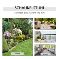 Outsunny Garten Schaukelstuhl Relaxsessel Gartenstuhl Schaukelsessel Bambus Sperrholz Weiß 70 x 100 x 95,5 cm(m-6)