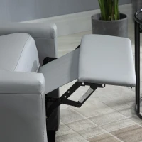 HOMCOM Poltrona Relax Imbottita e Reclinabile Manualmente, in Similpelle, 70.5x86x99cm - Grigio(m-7)