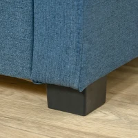HOMCOM Panca Fondoletto con Vano Contenitore in Tessuto, 120x50x44cm - Blu(m-8)
