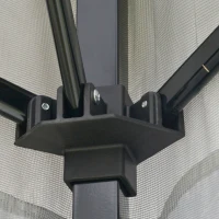 Outsunny Tonnelle barnum de jardin pop-up pliant 4 x 4 m acier polyester moustiquaires + sac de transport à roulettes gris(m-9)