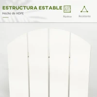 Outsunny Silla Mecedora de Jardín Estilo Adirondack de HDPE para Balcón Terraza Patio Carga 120 kg 73,5x93x91,5cm Blanco(m-4)