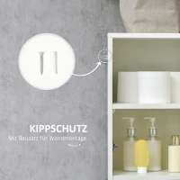 kleankin Badezimmerschrank, 5 Fächer, 1 Schublade, versetzbare Einlegeböden, Hochglanz, weiß, 30 x 28 x 170cm(m-8)