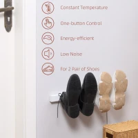 HOMCOM 2 Pairs Electric Shoe Dryer, Wall Mounted Shoe Warmers with Constant Temperature for Boots, Leather Shoes, Socks, White(m-4)