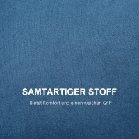 HOMCOM Zweisitzer-Sofa, moderne Stoffcouch, 2 Rückenkissen, Eukalyptus-Holzrahmen, 133 x 73 x 81 cm, Blau(m-5)