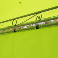 Outsunny 3 x 3(m) Garden Gazebo, Outdoor Gazebo Canopy Shelter with Curtains and Steel Frame for Lawn, Yard and Deck, Green(m-9)