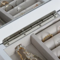 HOMCOM Schmuckschrank, Schmuckästchen, 5 Schubladen, 1 Fach, Weiß +(m-7)