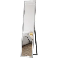HOMCOM Glitter Frame Full-Length Mirror - Silver(m-11)