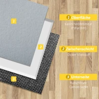 HOMCOM Teppich, Kurzflor, Vliesunterlage, 230 cm x160 cm x 0,10 cm, Grau(m-5)