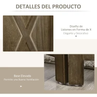 HOMCOM Biombo Separador de Ambientes de 4 Paneles Biombo Plegable 182x170 cm para Salón Dormitorio Oficina Marrón Grisáceo(m-6)