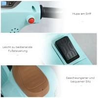 HOMCOM Elektro Kindermotorrad Vespa Elektromotorrad mit LED-Licht, Sound, Kinder Elektro Motorrad für Kinder von 18-36 Monate Grün(m-7)