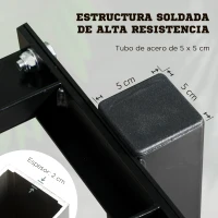 SPORTNOW Estante para Mancuernas de 2 Niveles Soporte de Almacenamiento para Mancuernas Acero Carga 270 kg 94x52,5x82 cm Negro(m-4)