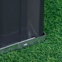 Outsunny Hochbeet aus Stahl 3-stufige Gartenbeet mit T-Form-Pflanzenschilder Handschuhe Pflanzenbeet Kräuterbeet Blumentreppe für Balkon Garten Dunkelgrau 118 x 118 x 62 cm(m-9)