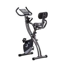 HOMCOM Cyclette Pieghevole Magnetica con 8 Livelli di Resistenza, Monitor LCD e Altezza Regolabile, 100x54x109cm, Grigio e Nero(m-10)