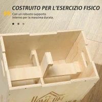 HOMCOM Box Jump a 3 Altezze Regolabili per Casa e Palestra, in Legno di Faggio, 45x40x60 cm(m-6)