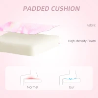 HOMCOM Fuzzy Office Chair with Bunny Ears, Faux Fur Swivel Desk Chair, Armless Makeup Vanity Chair with Adjustable Height for Bedroom, Study Room, Colourful(m-4)