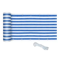 Outsunny Lot de 2 Brise-Vue renforcés occultants brise vue pour balcon HDPE Haute densité 52 œillets + 4 Cordons dim. 5L x 0,90H m Bleu Blanc rayé(m-8)