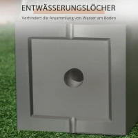 Outsunny 2er- Set Pflanzkübel, Out-und Indoor, wetterbeständig, stapelbar, 30 cm x 30 cm x 55 cm, Grau(m-6)