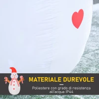 HOMCOM Pupazzo di Neve Gonfiabile 240cm, Decorazione Natalizia per Esterno con Luci a LED in Poliestere Impermeabile IP44(m-7)