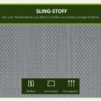 Outsunny Hollywoodschaukel, für 3 Personen, verstellbares Sonnendach, bis 240 kg, dunkelgrau, 195 x 118 x 170 cm(m-6)