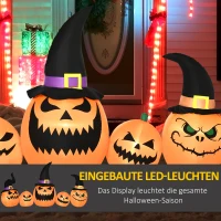 HOMCOM Helloween-Gartendeko Kürbisfamilie mit Gebläse wetterfest 2,45 x 0,60 x 1,25 m(m-5)